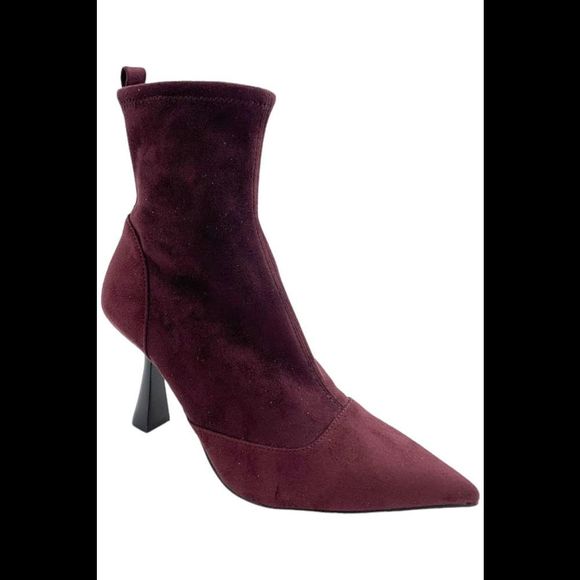 Michael Kors Women's Clara Heeled Dress Booties Merlot - Medium - Picture 1 of 3